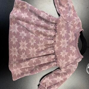 Pink and white star print baby dress 9 months